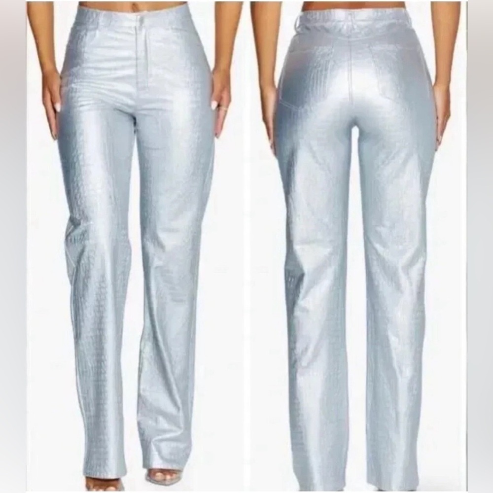 Naked Wardrobe Silver Crocodile
Faux Leather Bootcut Pants - Picture 2 of 7